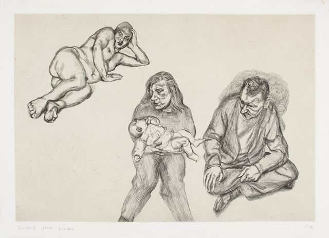 Lucian Freud, ‘Four Figures’, 1991, Print, Etching, Galerie Boisseree