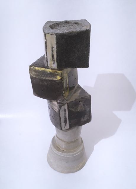 Dena Paige Fischer, ‘Balancing Block Votive Sculpture’, 2020, Sculpture, Hydrocal, concrete, paint and polyurethane, Deep Space Gallery