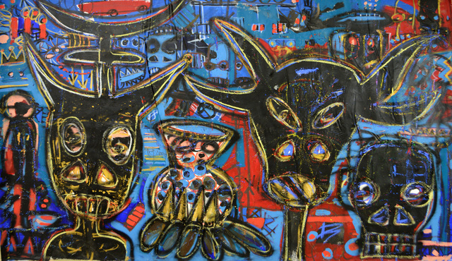 Aboudia, ‘Sorcellerie et taureau’, 2018, Ethan Cohen New York