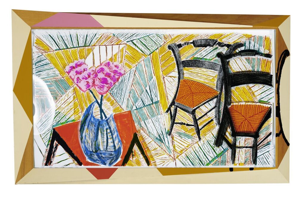 David Hockney - Walking Past Two Chairs, from Moving Focus