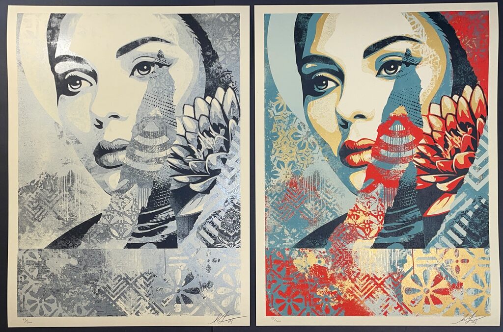 Shepard Fairey "One Earth" Diptych Screenprint Street Contemporary Art