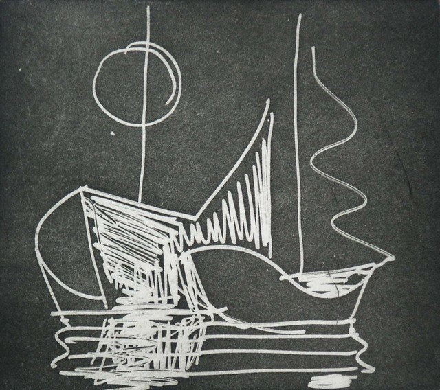 Paul Resika, ‘Little Boats II’, 2001, Drawing, Collage or other Work on Paper, Black and white etching, Bookstein Projects