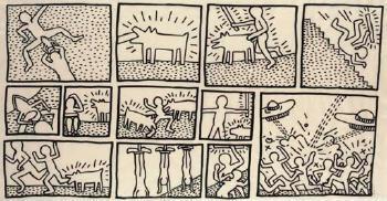 Keith Haring - Untitled, a blueprint drawing