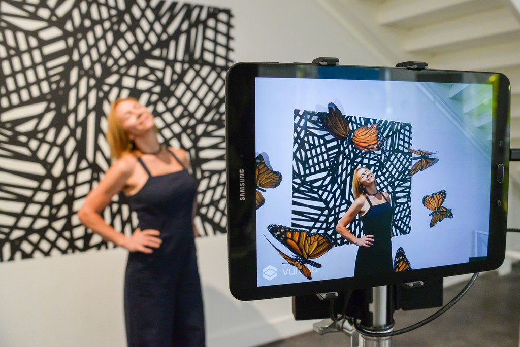 Augmented reality view of Michael Rees: Synthetic Cells exhibition in the West Gallery, dimensions variable, all work on loan from the Artist, photo: David W. Steele Augmented reality view of Michael Rees: Synthetic Cells exhibition in the West Gallery, dimensions variable, all work on loan from the Artist, photo: David W. Steele
