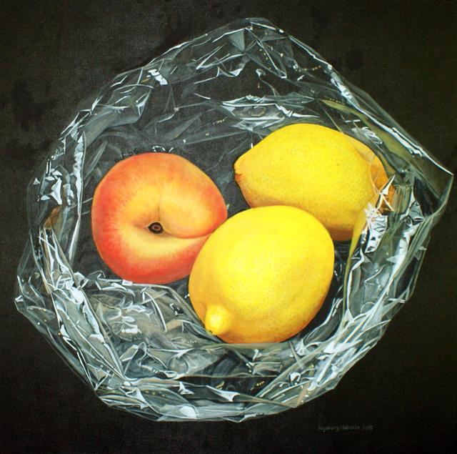Ingeborg Haeberle, ‘Peach and lemon’, 2016, Painting, Acrylic on linen canvas, the gallery STEINER