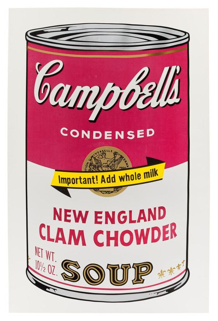 Andy Warhol - New England Clam Chowder, from Campbell's Soup II