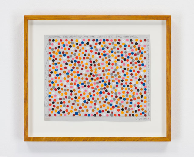 Hamish Fulton, ‘Untitled (Counting 588 Coloured Dots), Planet Earth, 2010’, 2010, Drawing, Collage or other Work on Paper, Paint and text on paper, Parafin
