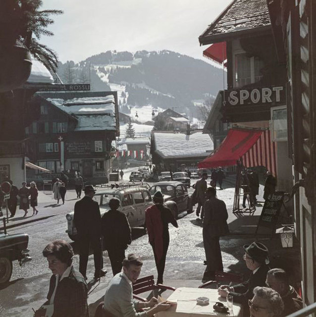 Slim Aarons, ‘Gstaad Town Centre ’, 1961, IFAC Arts