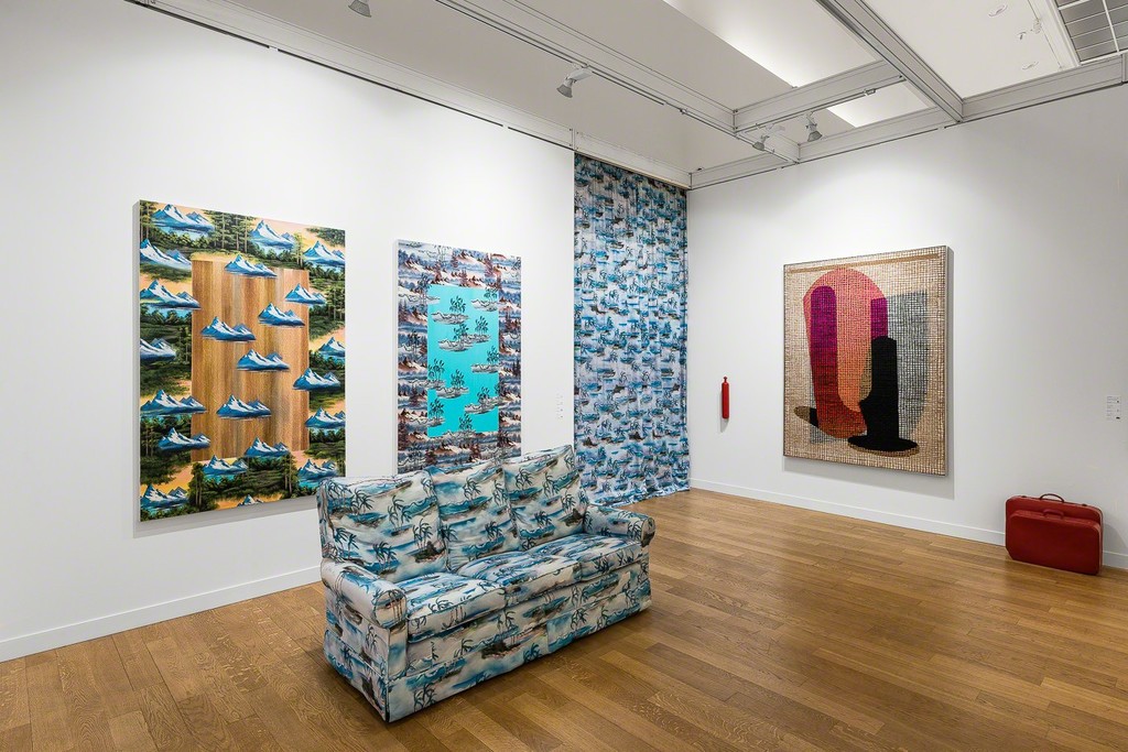 Exhibition view "FIAC", Valentin. Paris, 2017.
With (from the left to the right): Neil Raitt, Etienne Bossut and David Renggli.
© Photo: Grégory Copitet / Courtesy of the artists and Valentin, Paris. Exhibition view "FIAC", Valentin. Paris, 2017.
With (from the left to the right): Neil Raitt, Etienne Bossut and David Renggli.
© Photo: Grégory Copitet / Courtesy of the artists and Valentin, Paris.