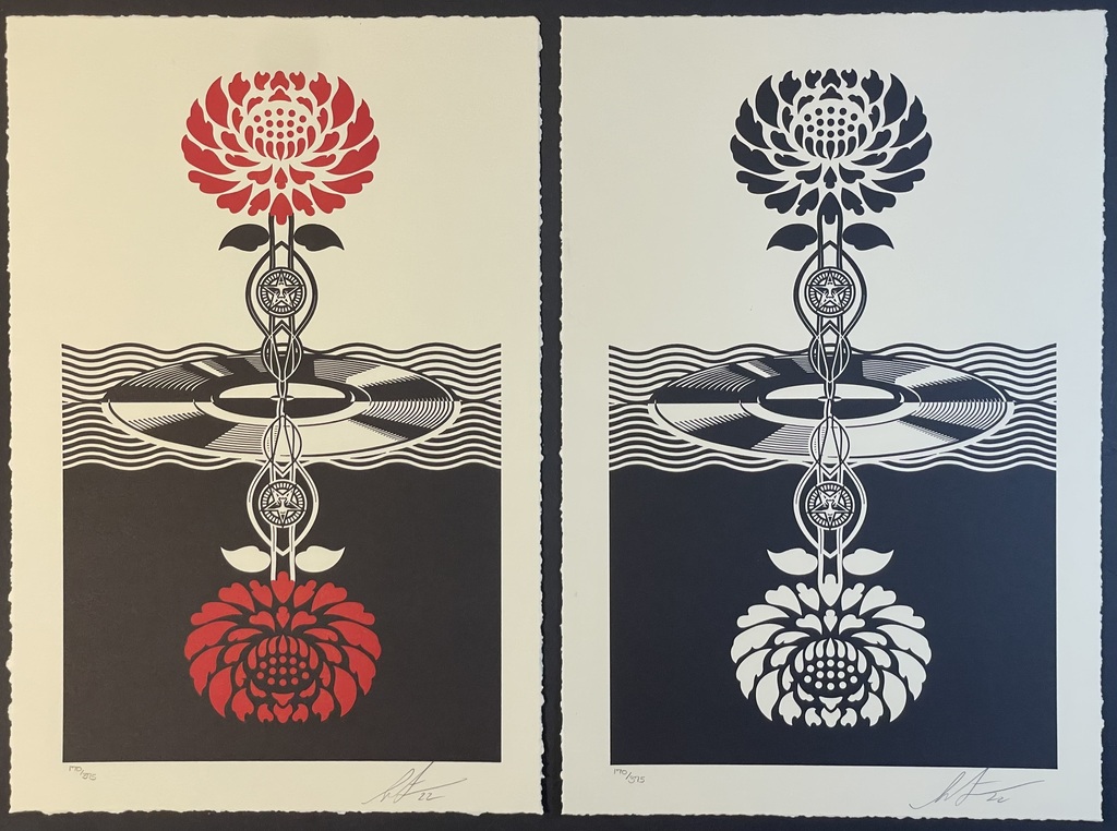 Shepard Fairey Post Punk Letterpress Red & Blue w/ Matching Numbers