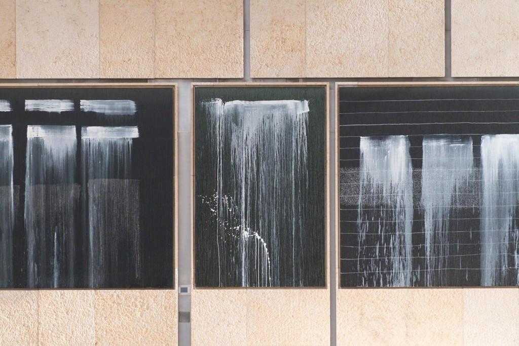 Pat Steir Silent Waterfalls: The Barnes Series, 2019. The Barnes Foundation, installation view. Image © The Barnes Foundation / Photo by J. Ramsdale Pat Steir Silent Waterfalls: The Barnes Series, 2019. The Barnes Foundation, installation view. Image © The Barnes Foundation / Photo by J. Ramsdale