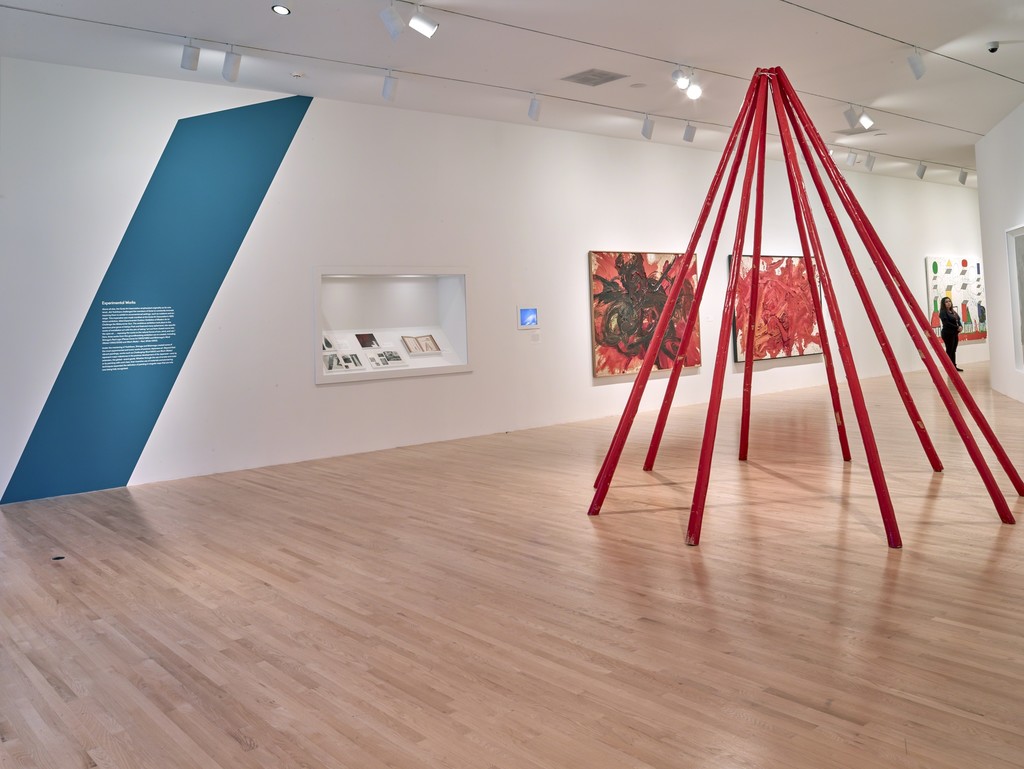 Installation view of "Between Action and the Unknown: The Art of Kazuo Shiraga and Sadamasa Motonaga." Courtesy of Dallas Museum of Art, Dallas (2015) Installation view of "Between Action and the Unknown: The Art of Kazuo Shiraga and Sadamasa Motonaga." Courtesy of Dallas Museum of Art, Dallas (2015)