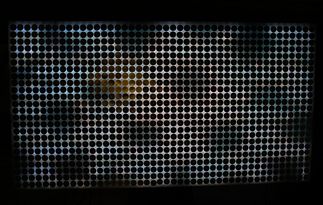 Alexandre Joly, ‘California Sunshine’, 2013, Installation, Piezos, magnets, piano strings, leds, programming system, Valérie Bach