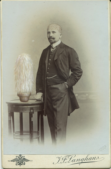 Jana Paleckova, ‘Untitled, Portrait of Bald Man with Hairy Plant’, 2017, FRED.GIAMPIETRO Gallery