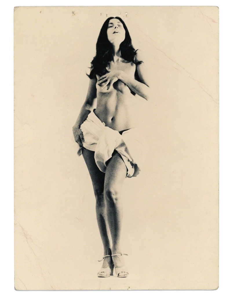 Hannah Wilke, "Untitled (For the coming year)," 1975, photographic postcard, Tang Teaching Museum collection, acquisition made possible through a gift of the Steven Leiber Trust (Mitchell Leiber, David Leiber, Eleni Markopoulos, Paul Leiber, Arlene Leiber and Eleanor Cutler) Hannah Wilke, "Untitled (For the coming year)," 1975, photographic postcard, Tang Teaching Museum collection, acquisition made possible through a gift of the Steven Leiber Trust (Mitchell Leiber, David Leiber, Eleni Markopoulos, Paul Leiber, Arlene Leiber and Eleanor Cutler)