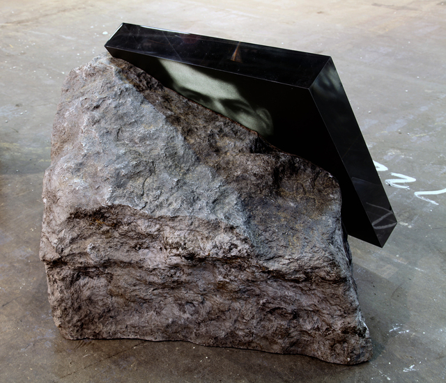 Anthony Goicolea, ‘Anonymous Marker IV (Gay Man Detroit)’, 2019, Sculpture, Fiber glass, resin, clear acrylic-resin slab, rear mounted photo, acrylic paint, mica, felt, dirt, Postmasters Gallery