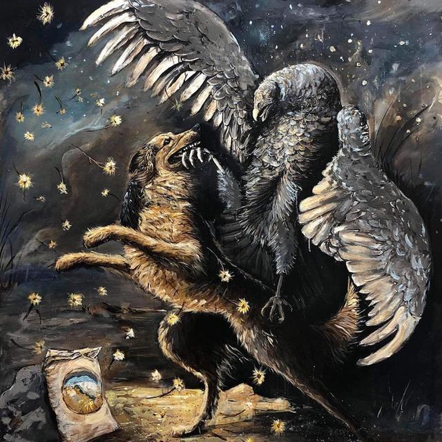Chaz John, ‘Rez Dog Fights Turkey Vulture to Protect Fry Bread’, 2019, Ellsworth Gallery