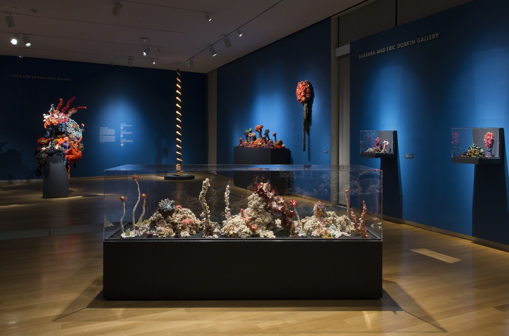 Installation view of 'Crochet Coral Reef: TOXIC SEAS', 2016. Photo by Jenna Bascom. Courtesy of the Museum of Arts and Design. Installation view of 'Crochet Coral Reef: TOXIC SEAS', 2016. Photo by Jenna Bascom. Courtesy of the Museum of Arts and Design.