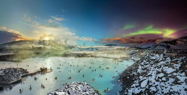 Stephen Wilkes, ‘Blue Lagoon, Iceland, Day to Night’, 2019, Photography, Fuji Crystal Archival Photograph, Holden Luntz Gallery