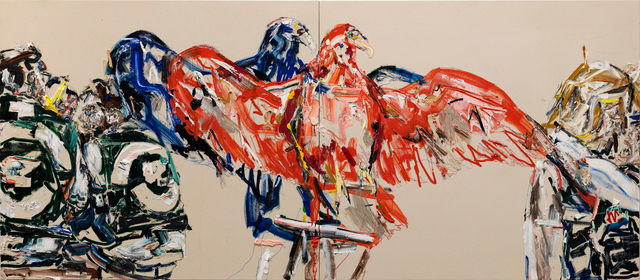 John Copeland, ‘General Kinetics’, 2019, Painting, Oil on raw canvas (diptych), V1 Gallery