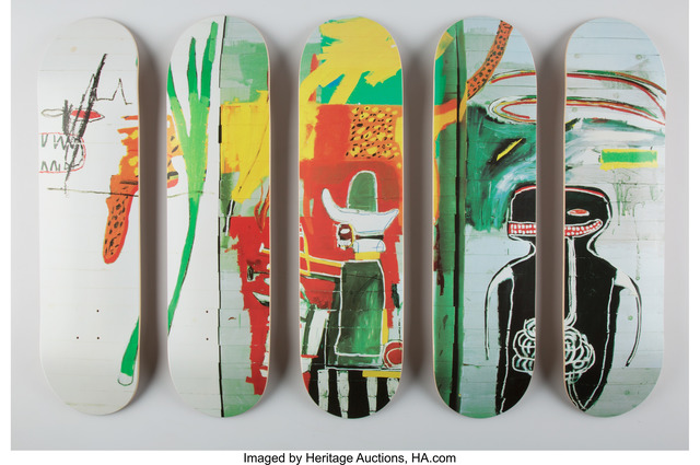 Jean-Michel Basquiat, ‘Untitled, set of five skate decks (Open Edition)’, 2016, Heritage Auctions