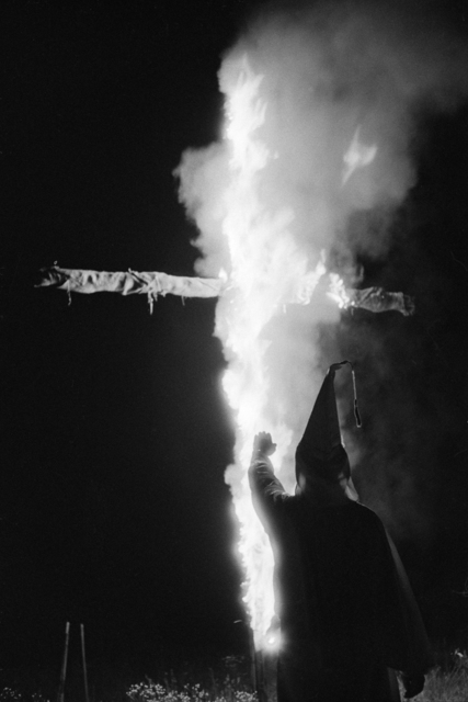 Constantine Manos, ‘Ku Klux Klan (klansmen and burning cross), Columbia, South Carolina’, 1952, Robert Klein Gallery