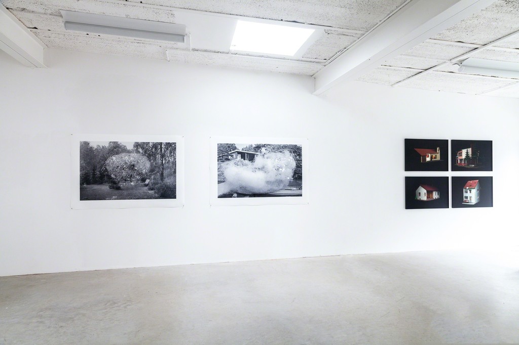 exhibition view: (left) Holliday Homes series, "On the banks of the river Havel", 2017 | archival pigment print on 220 gsm.Innova smooth Art paper, 103x149cm, not framed and Holliday Homes series, "On the shores of the Baltic sea", 2017 | archival pigment print on 220 gsm. Innova smooth Art paper,124x112cm, not framed – (right) 4 works from the Still life series, 2014 | archival pigment print on Hahnemühle ans dibond in allumnium frame. 54.5.x 81.5 cm exhibition view: (left) Holliday Homes series, "On the banks of the river Havel", 2017 | archival pigment print on 220 gsm.Innova smooth Art paper, 103x149cm, not framed and Holliday Homes series, "On the shores of the Baltic sea", 2017 | archival pigment print on 220 gsm. Innova smooth Art paper,124x112cm, not framed – (right) 4 works from the Still life series, 2014 | archival pigment print on Hahnemühle ans dibond in allumnium frame. 54.5.x 81.5 cm
