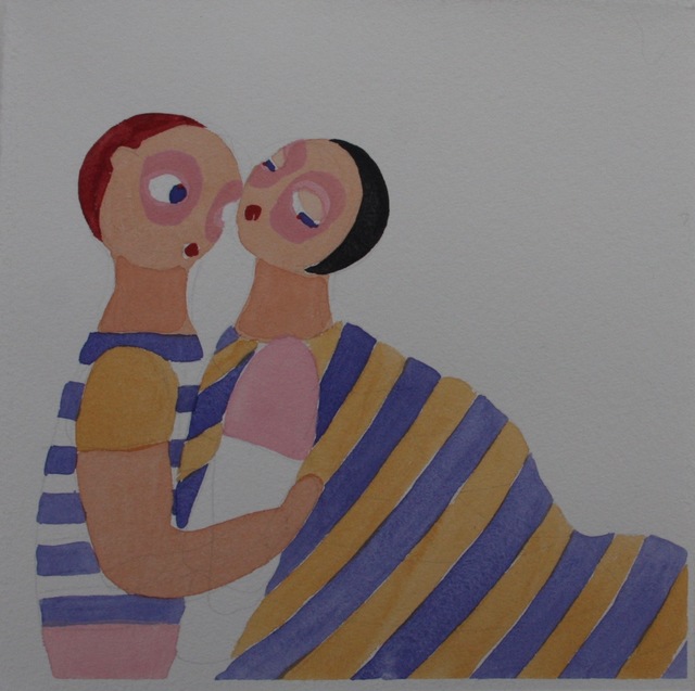 Kirsa Andreasen, ‘Blue Ocre Rose_11’, 2020, Painting, Aquarelle, Micheko Galerie