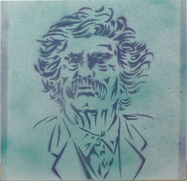 Val Kilmer, ‘Mark Twain’, 2017, Painting, Spray enamel and stencil on metal, Woodward Gallery
