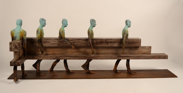 Jesús Curiá, ‘Camino L’, 2019, Sculpture, Bronze and wood, Anquins Galeria