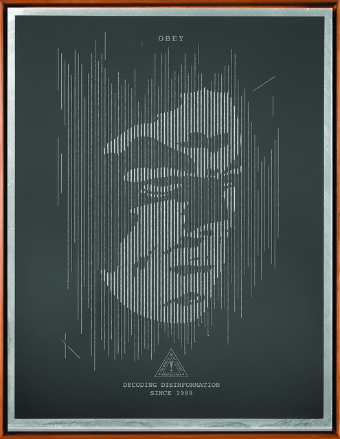 Shepard Fairey (OBEY), ‘Decoding Disinformation (Black)’, 2015, Underdogs Gallery