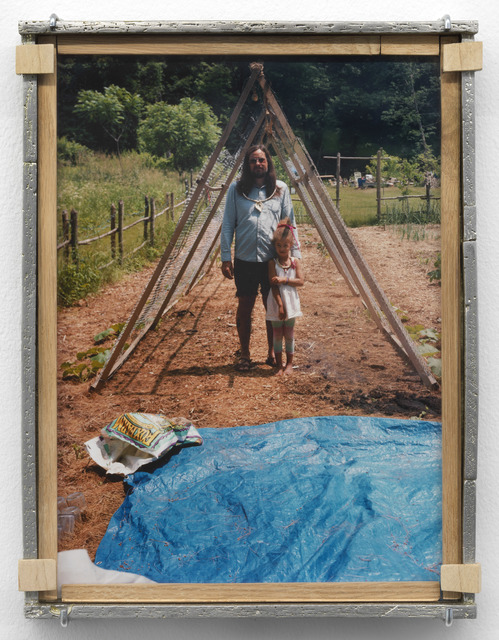 Em Rooney, ‘Jackson and Marlowe under zucchini trellis’, 2019, Photography, Digital c-print, cast pewter frame, walnut, glass, Galerie Fons Welters