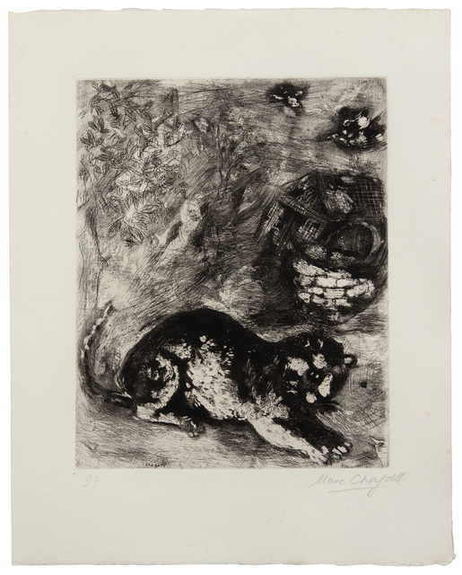 Marc Chagall Le chat et les deux moineaus (one plate from La Fontaine Fables) (1952) Artsy Marc Chagall Le chat et les deux moineaus (one plate from La Fontaine Fables) (1952) Artsy