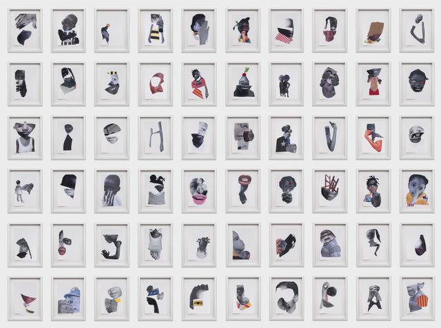 Deborah Roberts, ‘Future Tense’, 2018, Drawing, Collage or other Work on Paper, 60 parts, mixed media and collage on paper, Stephen Friedman Gallery