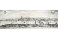 Panorama of London, before the great fire of 1666 ,