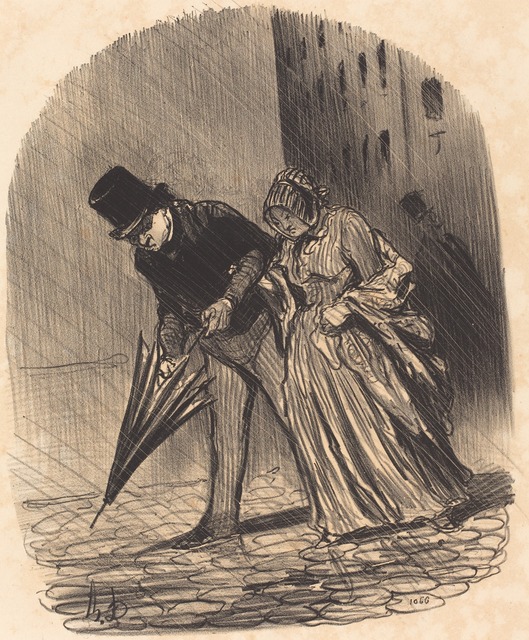 Honoré Daumier, ‘Inconvénient d'un parapluie a ressorts trop compliqués’, 1847, National Gallery of Art, Washington, D.C.