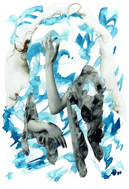 Laura Dunkin-Hubby, ‘Blue + White’, 2018, Drawing, Collage or other Work on Paper, Collage & Watercolor on Paper, Gallery 1202