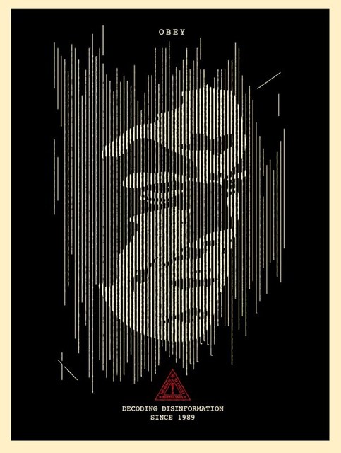 Shepard Fairey (OBEY), ‘DECODING DISINFORMATION (BLACK)’, 2015, Rudolf Budja Gallery