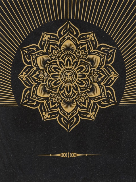 Shepard Fairey (OBEY), ‘Obey Lotus Diamond (Black & Gold)’, 2013, Forum Auctions