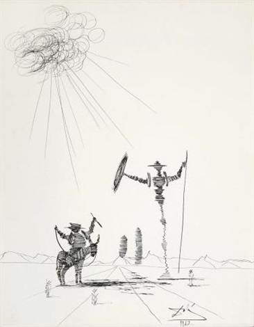 Salvador Dalí, ‘Don Quixote ’, 1962, Drawing, Collage or other Work on Paper, Ink On Paper, Ground Effect Gallery