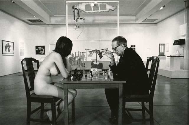 Julian Wasser, ‘Duchamp Playing Chess with a Nude (Eve Babitz), Duchamp Retrospective, Pasadena Art Museum’, 1963, Photography, Archival pigment print, Craig Krull Gallery