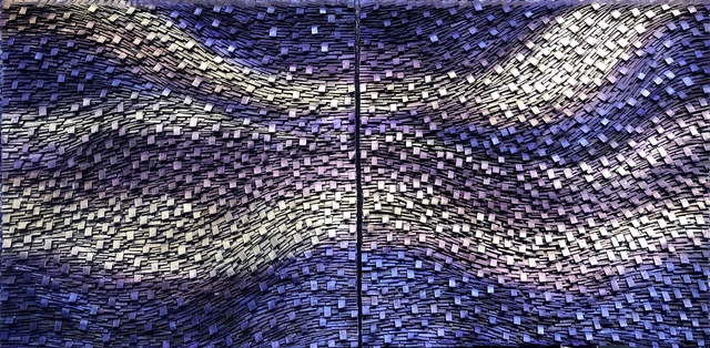 Pat McNabb Martin, ‘Purple Waves I & II’, 2020, Painting, Cut canvas and mixed media, Avran Fine Art