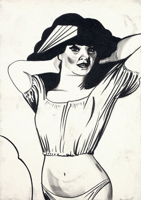 Tomoo Gokita, ‘Falling in love with her is hell’, 1999, Drawing, Collage or other Work on Paper, Conté on paper, Phillips