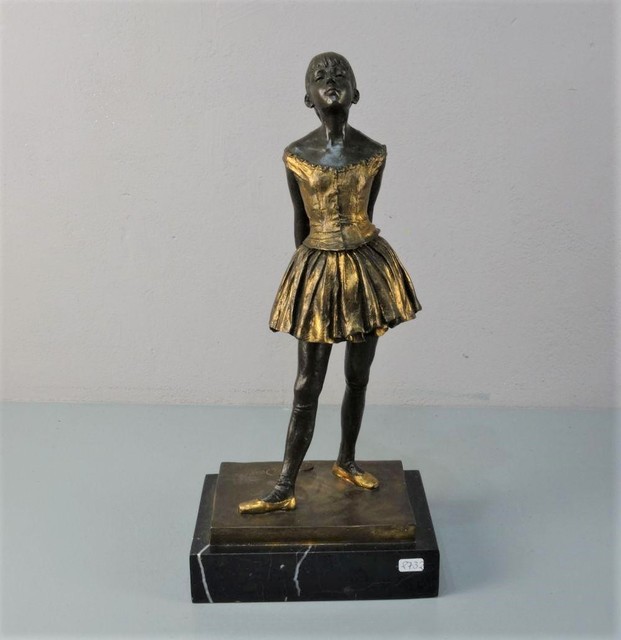 Edgar Degas, ‘La Petite Danseuse de quatorze ans’, 20th Century, Sculpture, Bronze with light brown patina & gold-colored accents on marble pedestal, Samhart Gallery