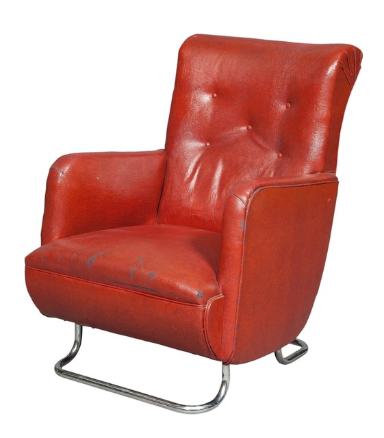 ‘Kem Weber Chromed Metal Upholstered Armchair’, Design/Decorative Art, Doyle