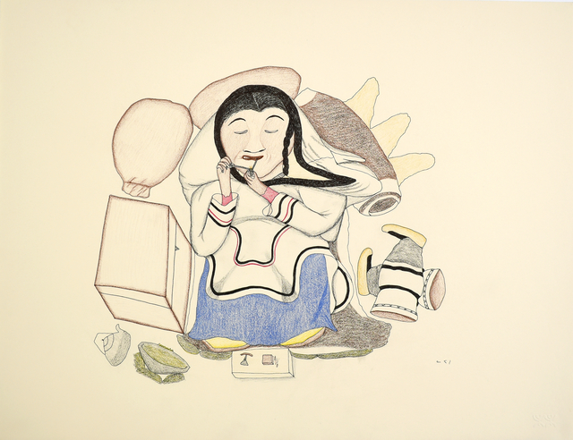 Napachie Ashoona, ‘Untitled (032-4485)’, ca. 1995, Drawing, Collage or other Work on Paper, Coloured Pencil, Ink on Paper, Madrona Gallery