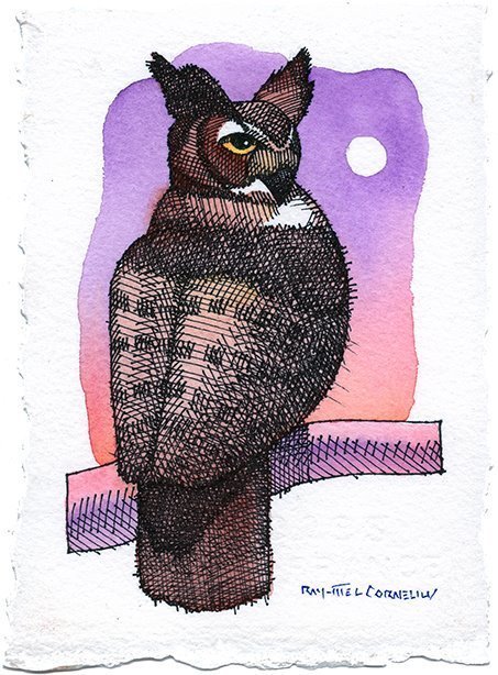 Ray-Mel Cornelius, ‘Horned Owl’, 2015, Painting, Acrylic on canvas, Ro2 Art