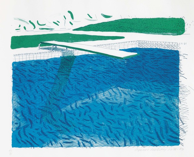 David Hockney, ‘Lithographic Water Made of Lines, Crayon, and Two Blue Washes’, 1980, Christie's