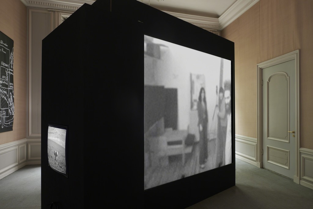 Installation view, 2018: The Raindance Foundation, The Rays, 1970, 23:08 min., The Raindance Foundation, Raindance Loft, 1972, 15:52 min. (from left to right) Installation view, 2018: The Raindance Foundation, The Rays, 1970, 23:08 min., The Raindance Foundation, Raindance Loft, 1972, 15:52 min. (from left to right)