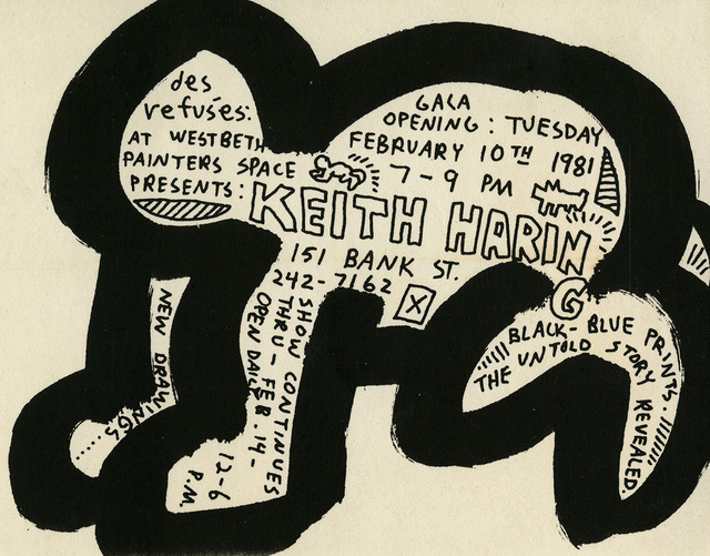 Keith Haring, ‘Keith Haring "Des Refusés” at Westbeth Painters Space 1981’, 1981, Ephemera or Merchandise, Offset printed invitation, Lot 180